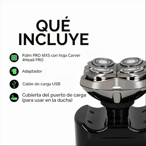 Vista 8 de Skull Shaver - Afeitadora Palm MX5 para cabeza y cara - Afeitado suave