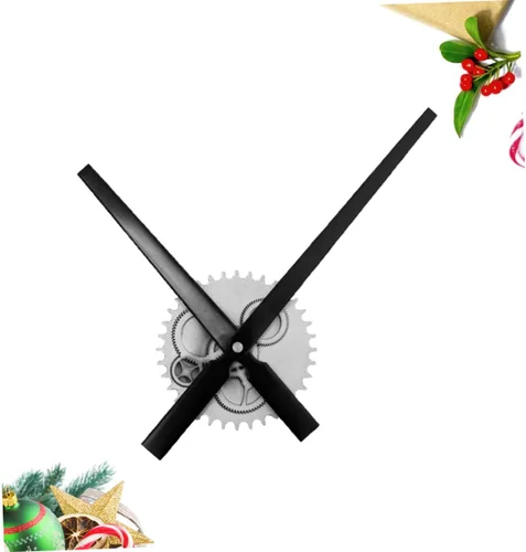 Vista 2 de Retro Industrial Gear Wall Clock Large Pointer Decorative Hanging Clock for Bedroom Kitchen Easy to Install Silver Finish Battery Not Included
