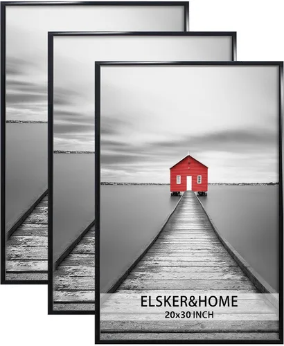 Vista 39 de ELSKER&HOME Marco de póster de 8 x 24 pulgadas, paquete de 3 portarretratos Negro