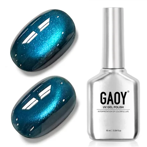 Vista 86 de GAOY Esmalte de uñas de gel Brown Cat Eye, 4629 azul ámbar, 0.5 fl oz Ámbar azul