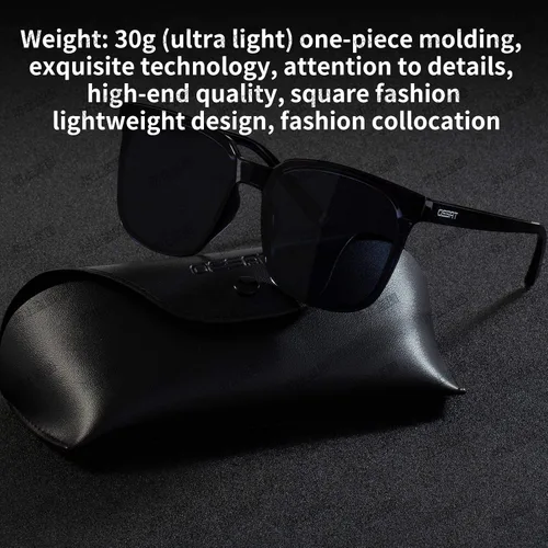 Vista 2 de Gafas de sol cuadradas de plástico para hombre y mujer de color negro con diseño retro 100 de protección UV