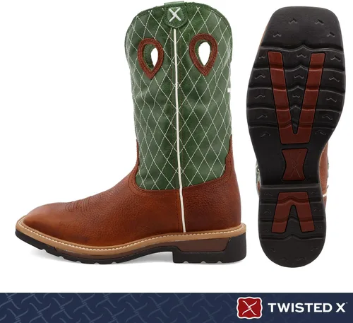Vista 108 de Twisted X Botas Tech X para hombre de 12 pulgadas, botas occidentales casuales para hombre