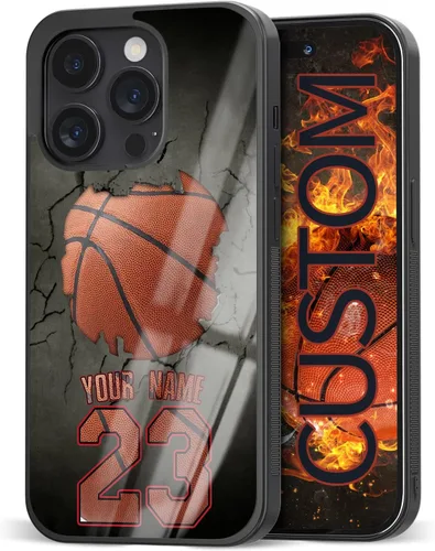 Vista 11 de Fundas de teléfono de baloncesto con número de nombre personalizado para iPhone 11 12 13 14 15 16 17 Pro Max Plus Mini Xr Xs, para Samsung S21 S22