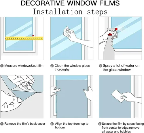 Vista 6 de Película de Ventana de Vidrio Emplomado Wisteria Esmerilada, Adhesivo Estático Engrosado para Ventana, Adhesivo de Ventana No Adhesivo