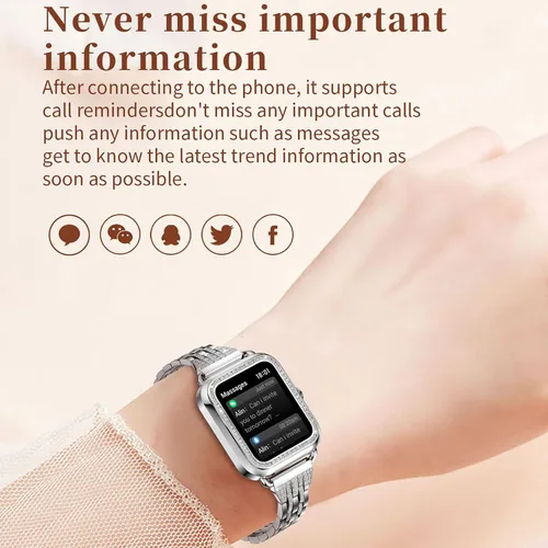 Vista 5 de Yihou Relojes inteligentes para mujer para Android iOS (hacer llamadas), monitor de actividad física con monitor de presión arterial de frecuencia