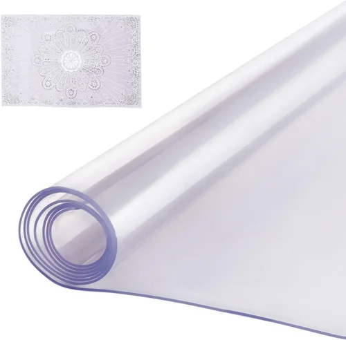 Vista 14 de VEVOR - Protector de escritorio transparente, 42 x 78 pulgadas, de 1.5 mm de grosor, rectangular, de plástico impermeable, antiarañazos y fácil