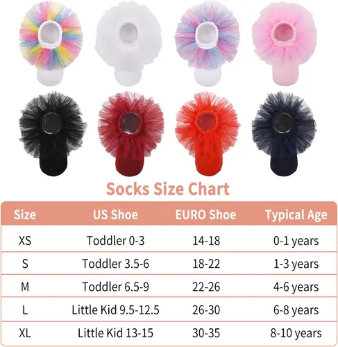 Vista 3 de TWINKLING AT DOWN 8 pairs girls ruffle socks lace ruffle princess dress socks newbornsbabiestoddlerslittle girls