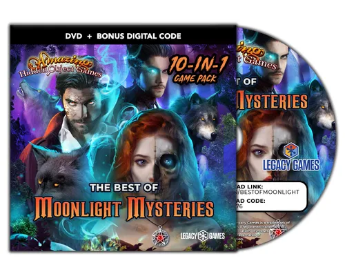 Vista 2 de Amazing Hidden Object Games for PC Best of Moonlight Mysteries (10 Game Pack) - PC DVD with Digital Download Codes