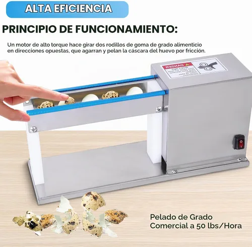 Vista 2 de Máquina peladora de huevos de codorniz pelador de huevos de codorniz eléctrico Sheller para huevo de codorniz hervido