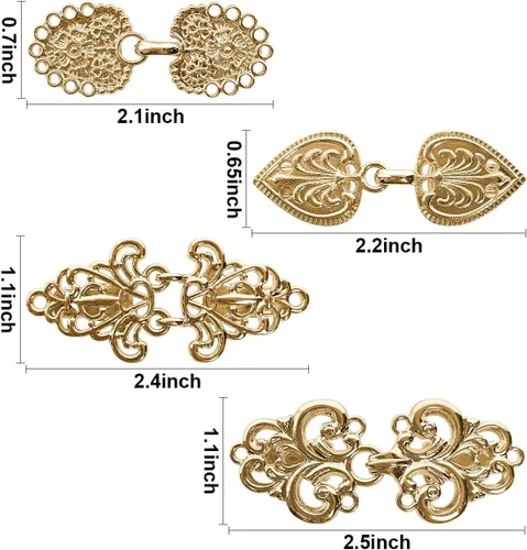 Vista 5 de J.CARP Dress Clips Sweater Clips Shawl Clips for Women, Vintage Cardigan Clip, Girls Brooch Clips for Clothing Pack of Four
