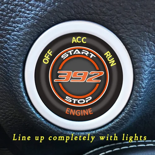 Vista 3 de TOOLEPIC - Cubierta de botón de arranque para Dodge Challenger Charger Durango, accesorios 2015-2025 - Kit de interruptor de encendido de arranque