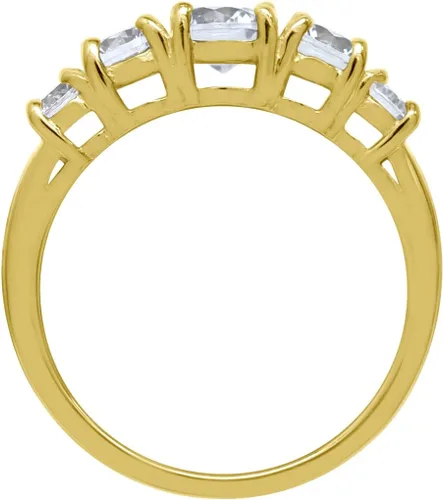 Vista 32 de Silvershake Anillo de plata de ley 925 chapada en oro blanco o amarillo con piedra natal de 5 piedras para mujer Azul zafiro creado
