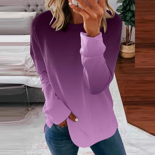 Vista 2 de Sudadera con capucha de manga larga para mujer, con cordón y cordón ajustable, con bolsillos, ropa de otoño