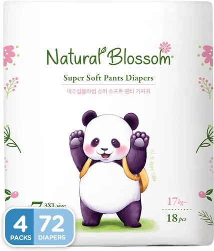 Vista 8 de Natural Blossom Pañales para bebé Ultradelgados, hipoalergénicos, súper suaves, veganos, talla 4 (2T-3T, 20-31 libras) 96