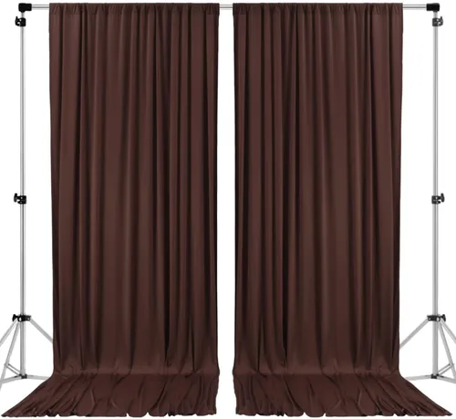 Vista 12 de AK TRADING CO. Cortinas de telón de fondo de poliéster beige de 10 x 10 pies con bolsillos para varillas - Cortinas para decoración de ventanas