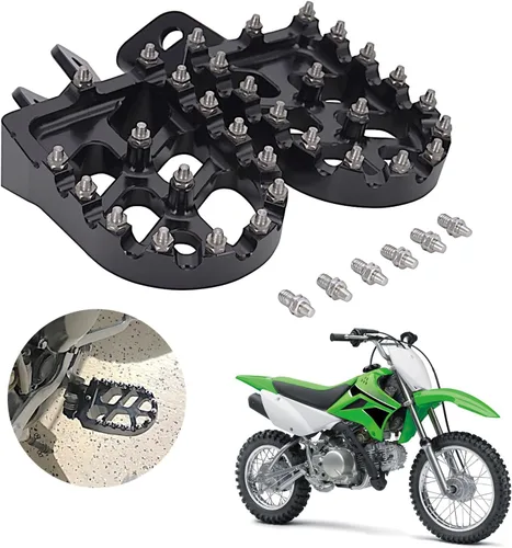 Vista 10 de AnXin Estriberas Reposapiés Pedales de Pie Apoyos CNC MX para KLX300 KLX300R KLX300SM 97-07 20-24 KLX250 06-20 KLX250S 09-14 KLX250R 94-96 KLX650