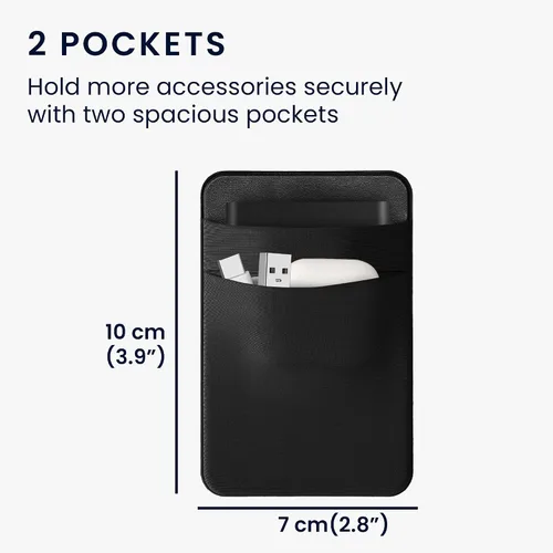 Vista 5 de kwmobile Funda elástica compatible con SanDisk Portable SSD, Samsung T7, Crucial X8, HDD, funda de elastano elástico, soporte externo para SSD