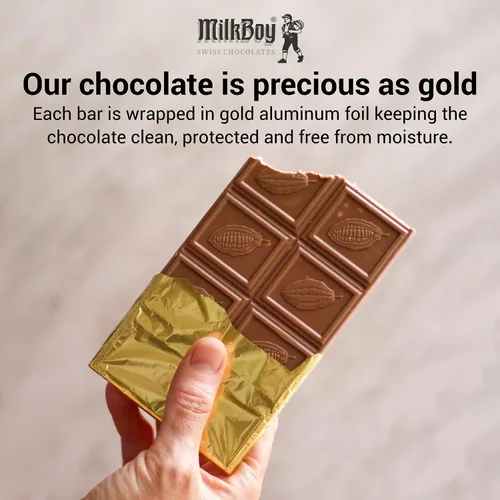 Vista 5 de Milkboy - Barras de chocolate con almendras suizas, chocolate con leche alpino suizo premium con almendras, todo natural, sin gluten, sin OMG