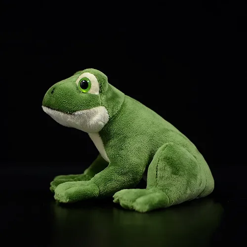 Vista 4 de Juguete de peluche de rana de simulación – 6.3 pulgadas de rana verde realista, juguetes de peluche reptiles, muñecas de felpa súper suaves