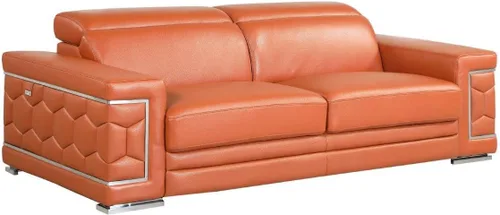 Vista 12 de Blackjack Furniture Usry - Sofá tapizado de piel italiana, color caqui