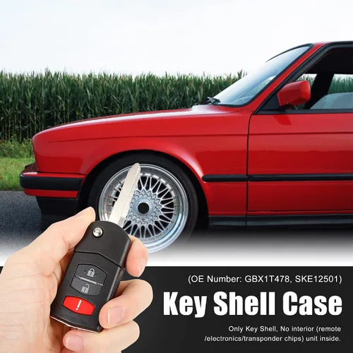 Vista 2 de X AUTOHAUX Nuevo reemplazo del coche llavero remoto llavero Shell caso BGBX1T478 para Mazda 2 3 5 Cx-7 Cx-9 3 teclas botón negro