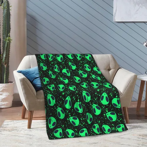Vista 5 de Manta de Tiro de Alienígena Suave Acogedora de Felpa Cálida de Forro Polar para Sofá Sillón Cama 60"X50