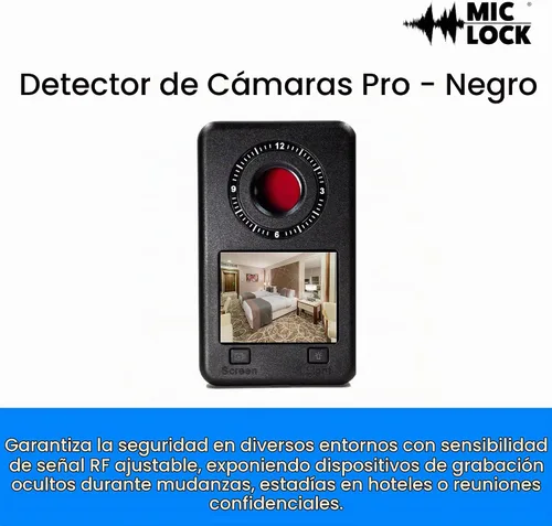 Vista 2 de Mic-Lock Camera Finder Pro - Detector de cámara oculta antiespía con infrarrojos (IR) - Asegura tu espacio (negro)
