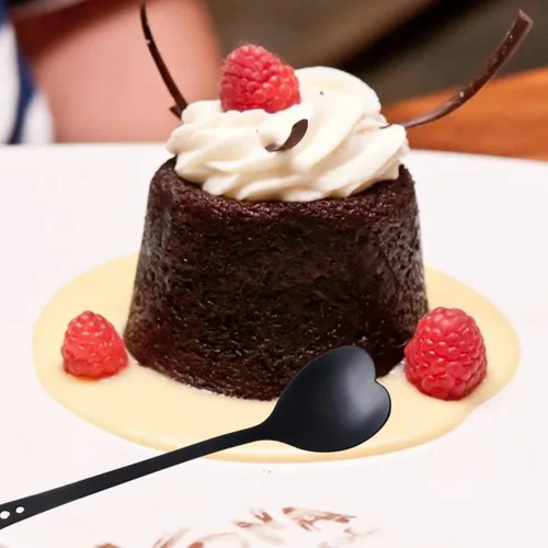 Vista 3 de Luxshiny Cucharas de café expreso, cuchara de postre de acero inoxidable, cucharas en forma de corazón, cucharas para helado, cuchara para mezclar