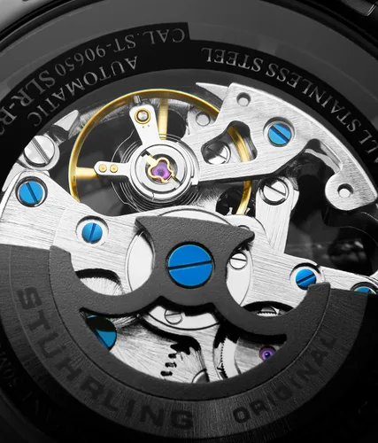 Vista 3 de Stuhrling Original Relojes de esqueleto para hombre, reloj automático para hombre, reloj de vestir para hombre, reloj de vestir para hombre, reloj