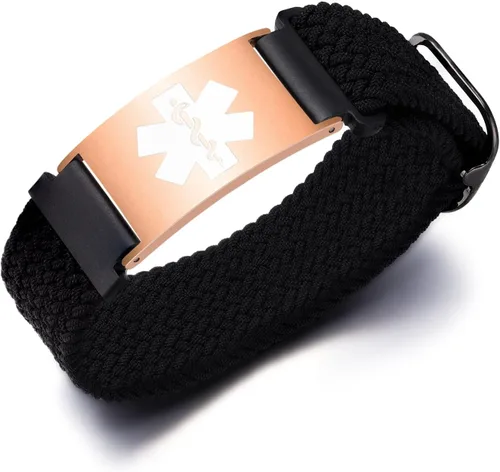 Vista 47 de Pulseras deportivas personalizadas de alerta médica para mujeres y hombres – Pulseras de identificación médica personalizadas con grabado gratuito