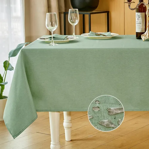 Vista 14 de Mebakuk Mantel Rectangular de Lino Estilo Granja, Impermeable, Anti-encogimiento, Suave y Resistente a las Arrugas, Cubierta de Mesa Decorativa