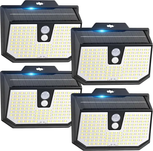 Vista 18 de Brightever Paquete de 2 luces solares con sensor de movimiento para exteriores, IP65, impermeables, con 3 modos de iluminación, luces solares