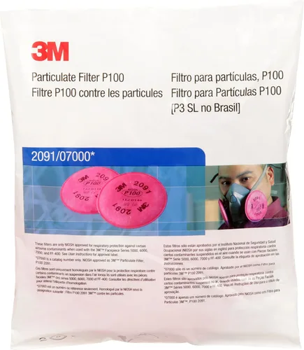 Vista 7 de 3M Filtro de partículas 2091, P100, rosa