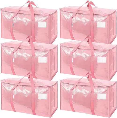 Vista 18 de TICONN Paquete de 2 bolsas de mudanza extra grandes resistentes con cremalleras y asas de transporte, bolsas de almacenamiento duraderas