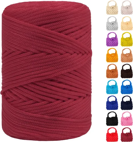 Vista 35 de Cordón de macramé de poliéster de 1/8 pulgadas x 169 metros, cordón de macramé trenzado de polipropileno, hilo de poliéster para tejer bolsos