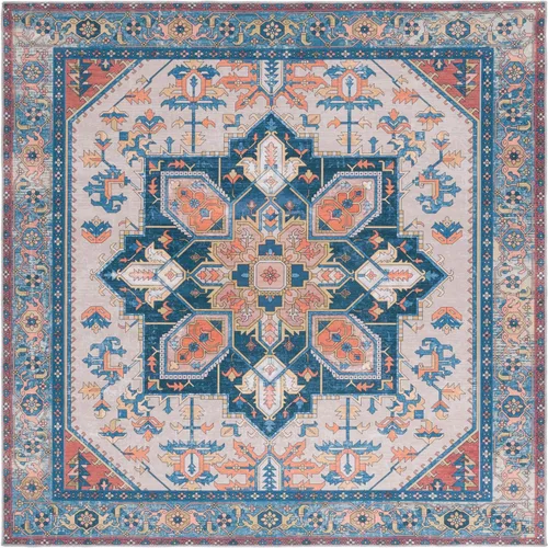 Vista 14 de SAFAVIEH Alfombra lavable Arizona Collection – 3 x 5 pies, marfil y al óxido, antideslizante y fácil de limpiar, ideal para sala de estar, entrada