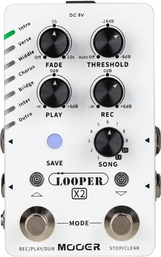 Vista 11 de Pedal de guitarra con máquina de batería MOOER con 121 ritmos de batería, 11 estilos musicales, 7 ranuras de ritmo, función de relleno, botón