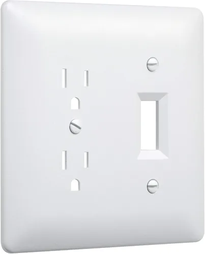 Vista 8 de TayMac 4000W Placa de pared para interruptor de palanca única, pintada, blanca, 1 banda