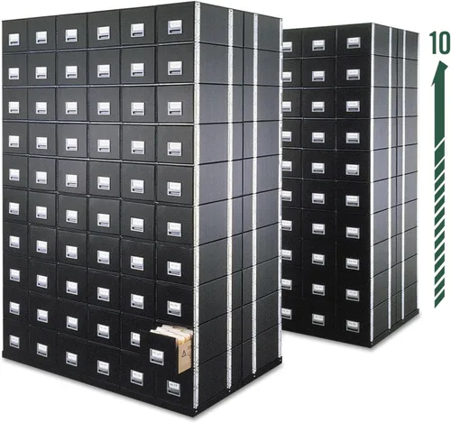 Vista 4 de Bankers Box - Paquete de 6 archivadores STAXONSTEEL para ahorrar espacio máximo, pilas de 10 alturas, marco de acero, carta, color negro