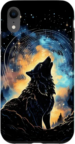 Vista 25 de Howling Wolf Space Galaxy Stars Wolves Animal Case for iPhone 17