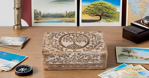 Vista 15 de Gran regalo de cumpleaños y inauguración de la casa, joyero de madera decorativo hecho a mano con talla del árbol de la vida, organizador, recuerdo