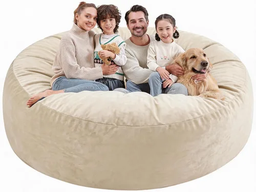 Vista 76 de Silla de Puf de 2 pies, Sillas de Puf Cómodas con Relleno de Espuma Viscoelástica, Sofá de Puf Esponjoso con Cubierta de Terciopelo Holandés, Sillas