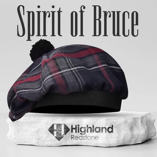 Vista 2 de Scottish Hat Tam o Shanter Scottish Bonnet Sombrero de lana acrílica con pompón