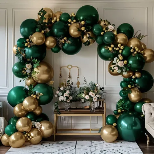Vista 10 de Guirnalda de globos de color burdeos y negro con doble relleno, color rojo oscuro, dorado, granate y negro, kit de arco de globos para cumpleaños