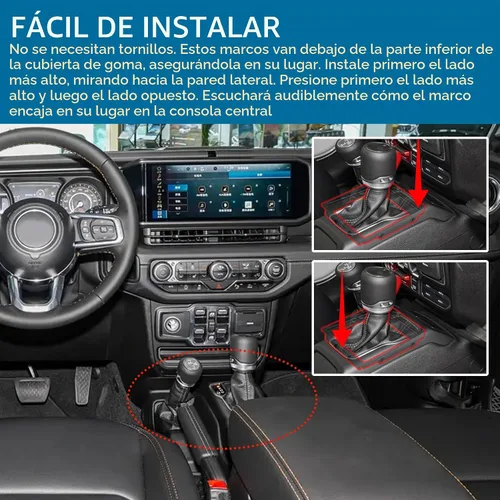 Vista 6 de TonGass Paquete de 2 biseles de cambio de transmisión manual compatibles con Jeep Cherokee/Wrangler, color negro