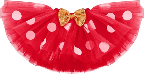 Vista 4 de IMEKIS Conjunto de mameluco para bebé niña de primer y tercer cumpleaños + falda tutú de lunares + diadema para niños pequeños sesión de fotos