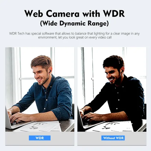 Vista 3 de TOALLIN Cámara web 4K AI con WDR, corrección automática de luz, seguimiento de IA con marco automático, enfoque automático, zoom digital ajustable
