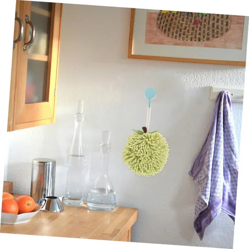 Vista 4 de 2pcs Chenille Hand Towels Fuzzy Super Absorbent and Quick Drying for Bathroom and Kitchen Cute Hanging Design for Easy Storage and Versatile Use