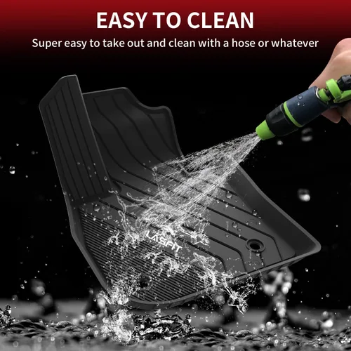 Vista 7 de LASFIT - Tapetes de suelo y maletero de auto, ajuste personalizado, de TPE, para todo tipo de clima, impermeable, juego completo, negros