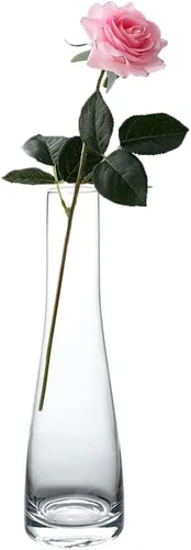 Vista 10 de Jarrones de cristal hechos a mano, florero de flores transparentes, jarrones de tallo único, botellas decorativas, centro de mesa para decoración